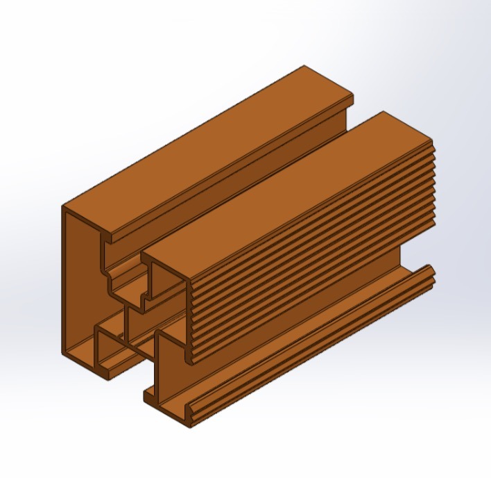 JuRa Aluminiumprofil Multi3 3600x40x40mm, Rot
